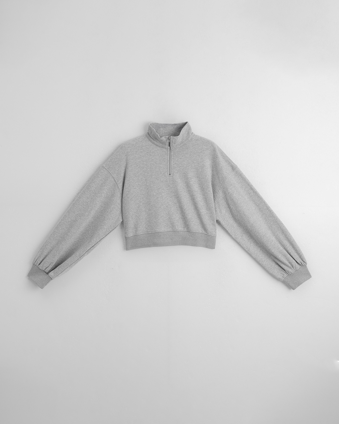 ハーフジップ起毛ショートスウェット 3色展開