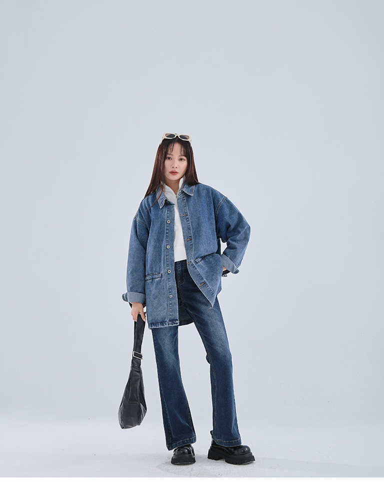 ハーフジップ起毛ショートスウェット 3色展開