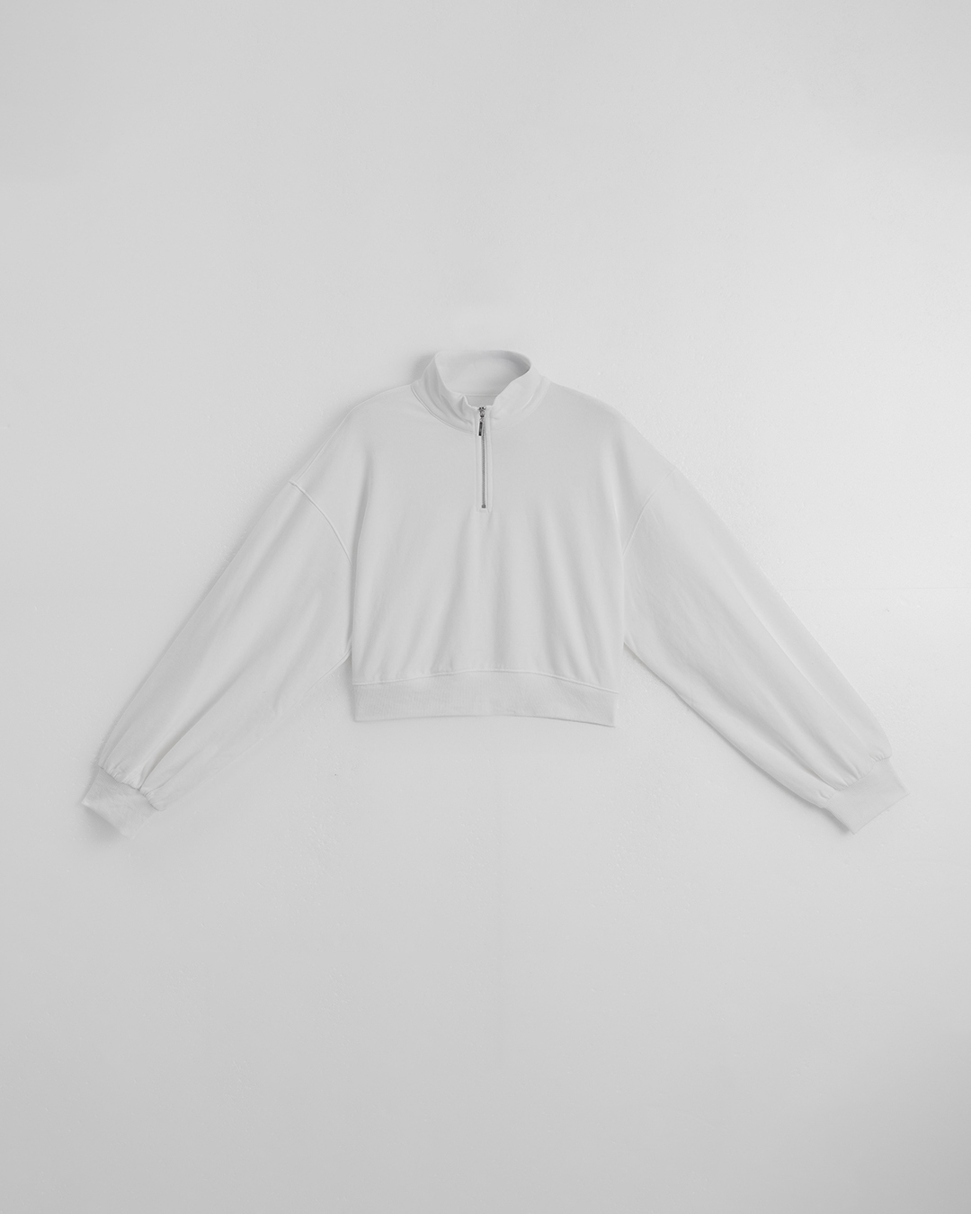 ハーフジップ起毛ショートスウェット 3色展開