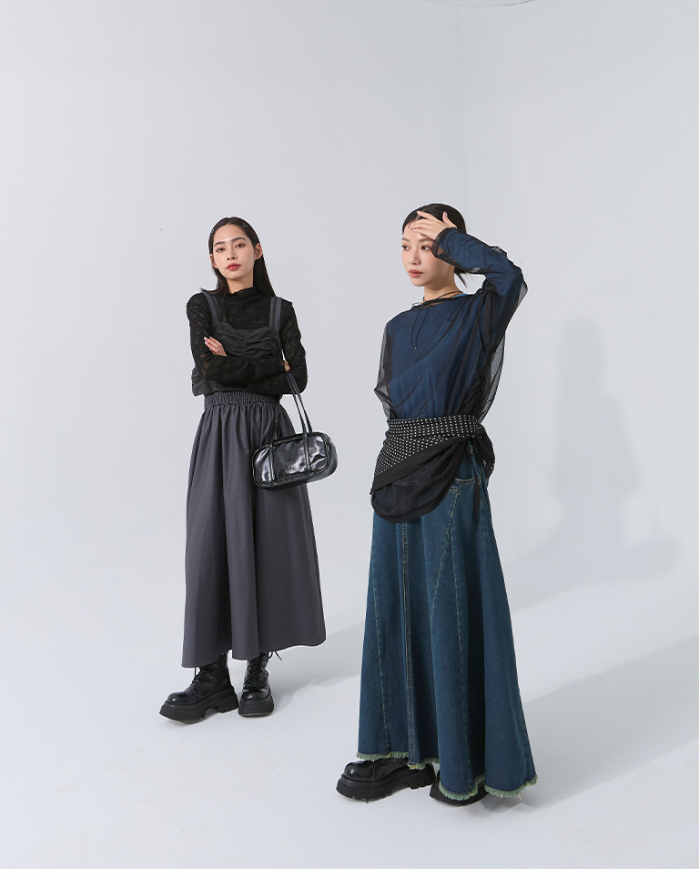 サイドギャザーシアートップス 3色展開