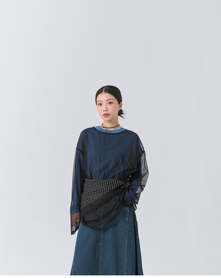 サイドギャザーシアートップス 3色展開