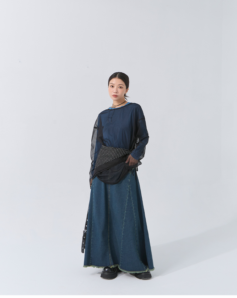 サイドギャザーシアートップス 3色展開