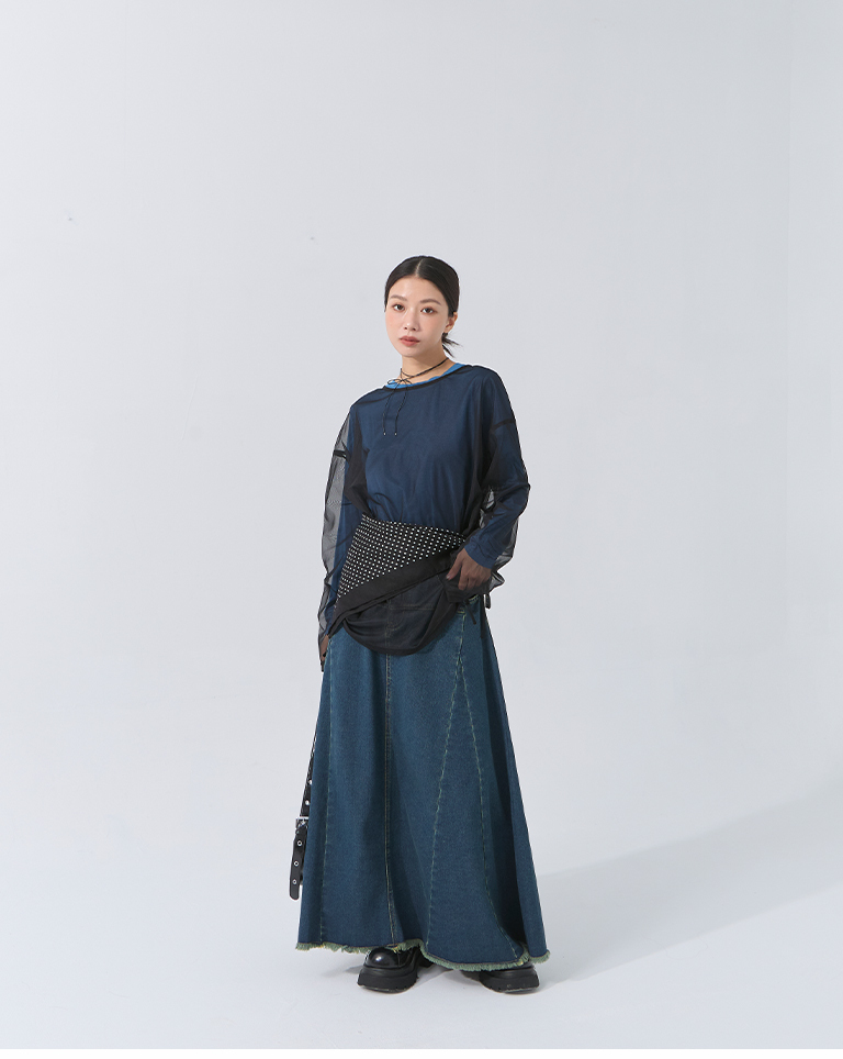 サイドギャザーシアートップス 3色展開