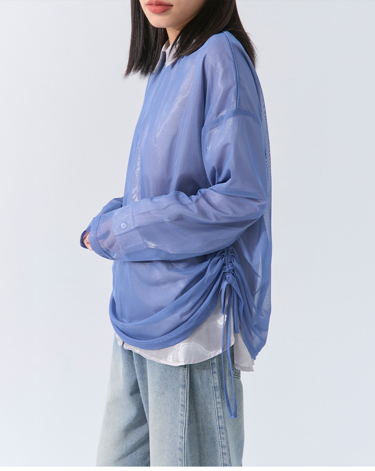 サイドギャザーシアートップス 3色展開