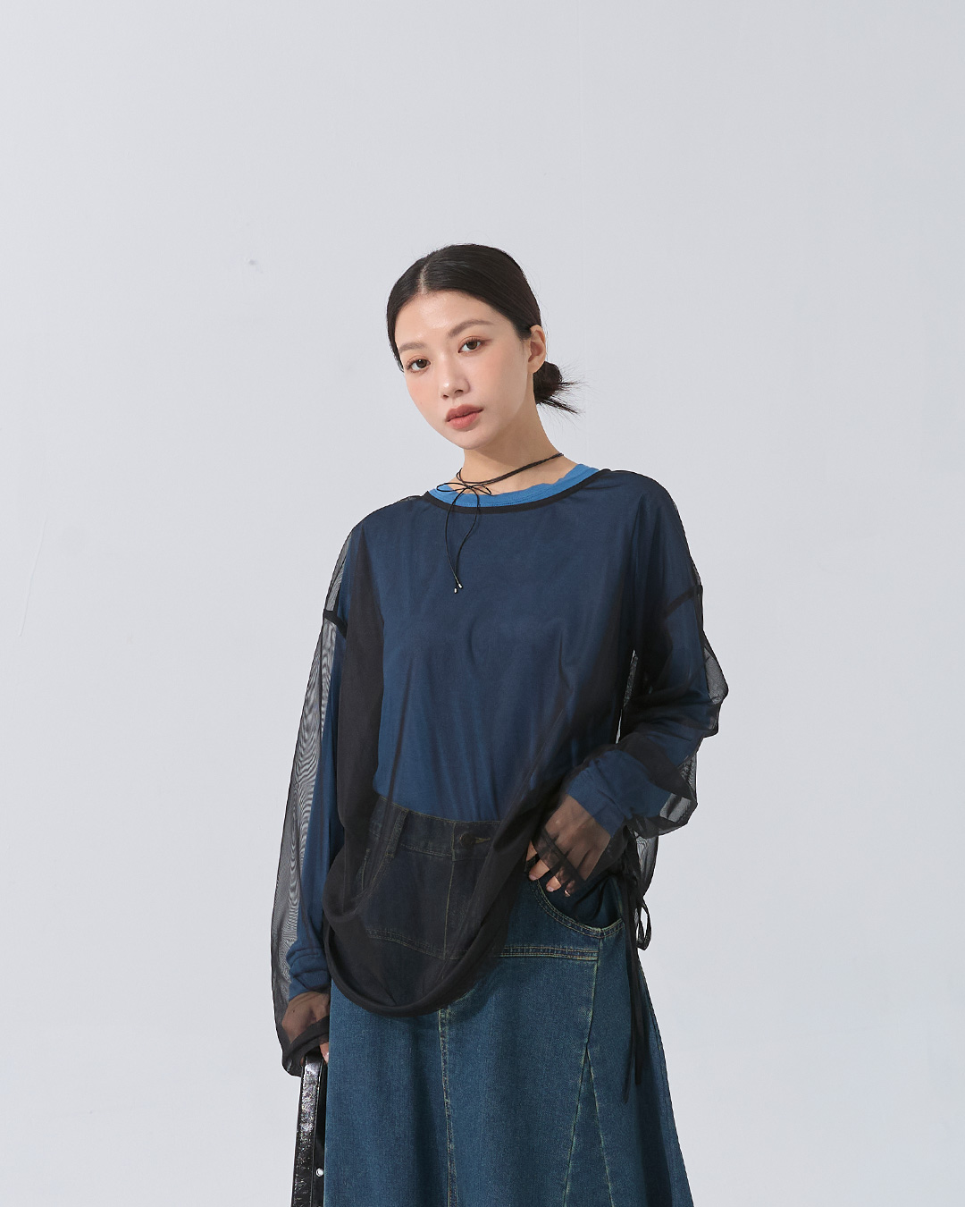 サイドギャザーシアートップス 3色展開