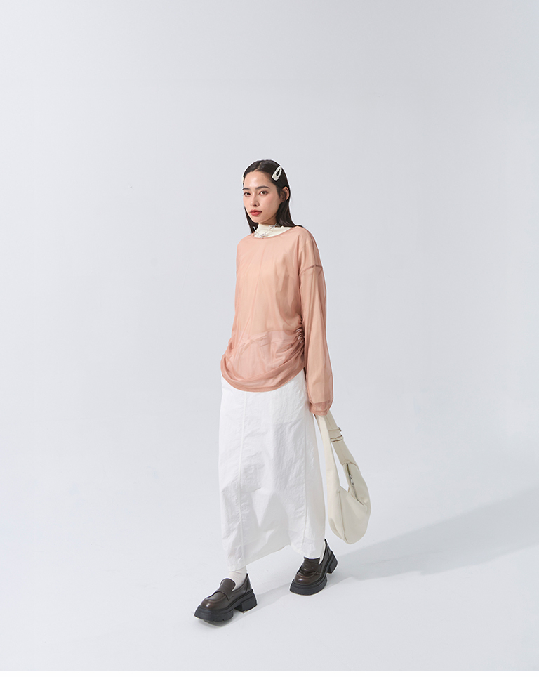 サイドギャザーシアートップス 3色展開