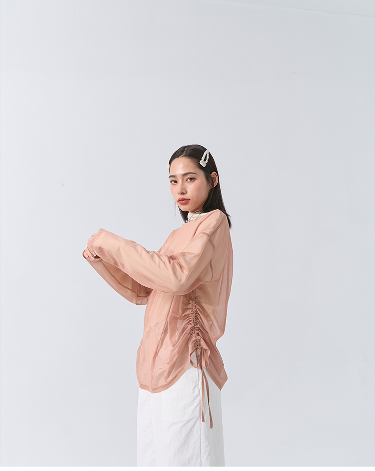 サイドギャザーシアートップス 3色展開