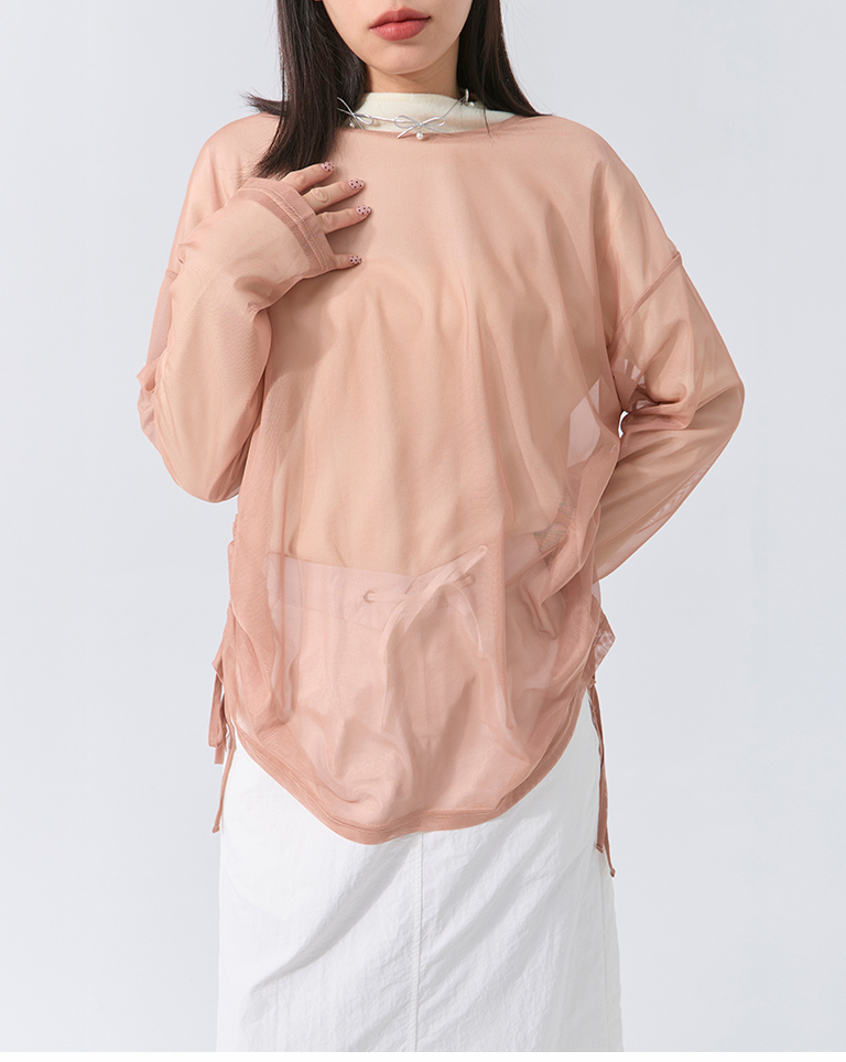 サイドギャザーシアートップス 3色展開