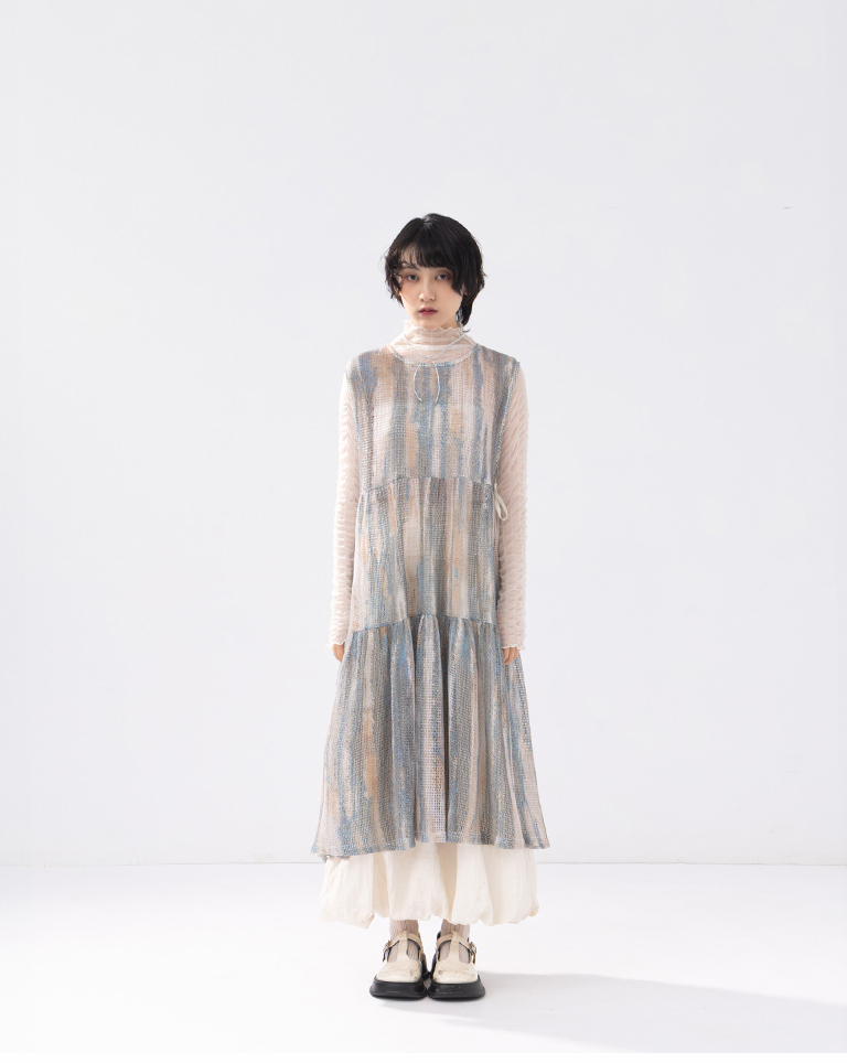 サイドリボンニットジレ 