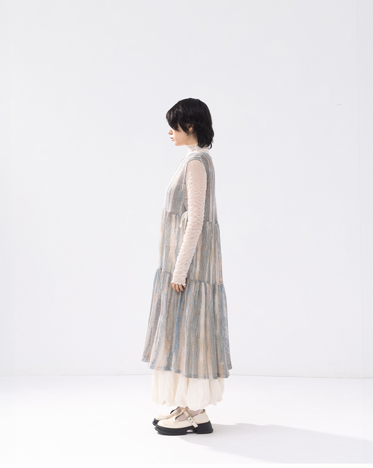 サイドリボンニットジレ 