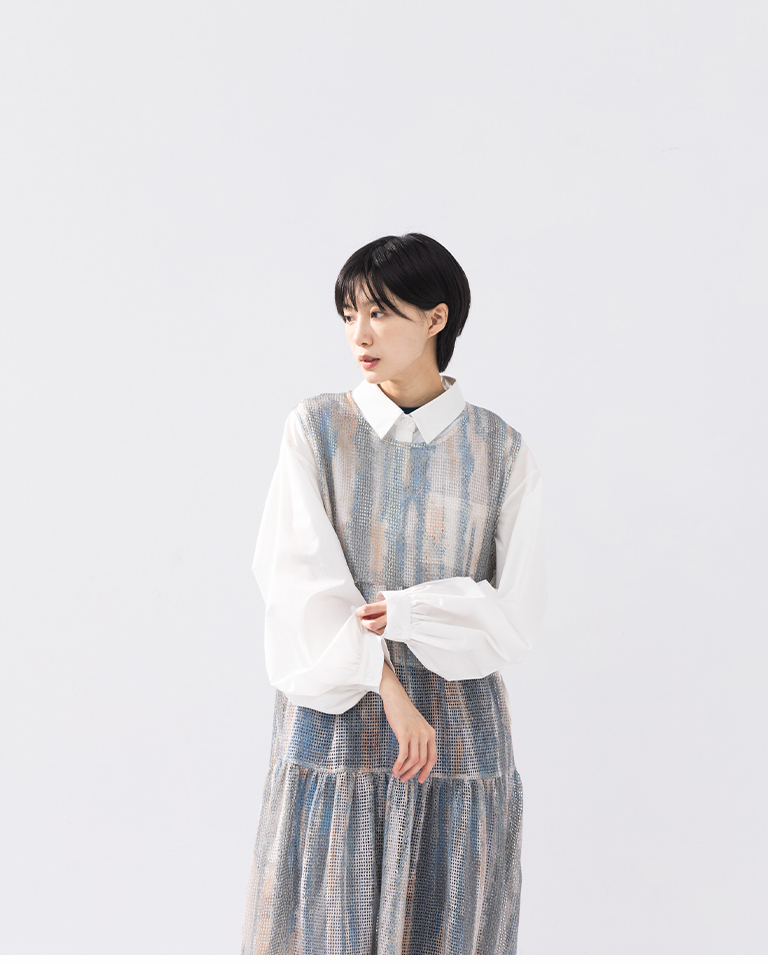 サイドリボンニットジレ 