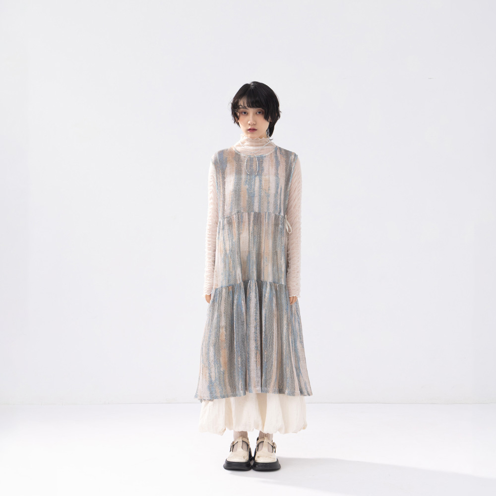 サイドリボンニットジレ 