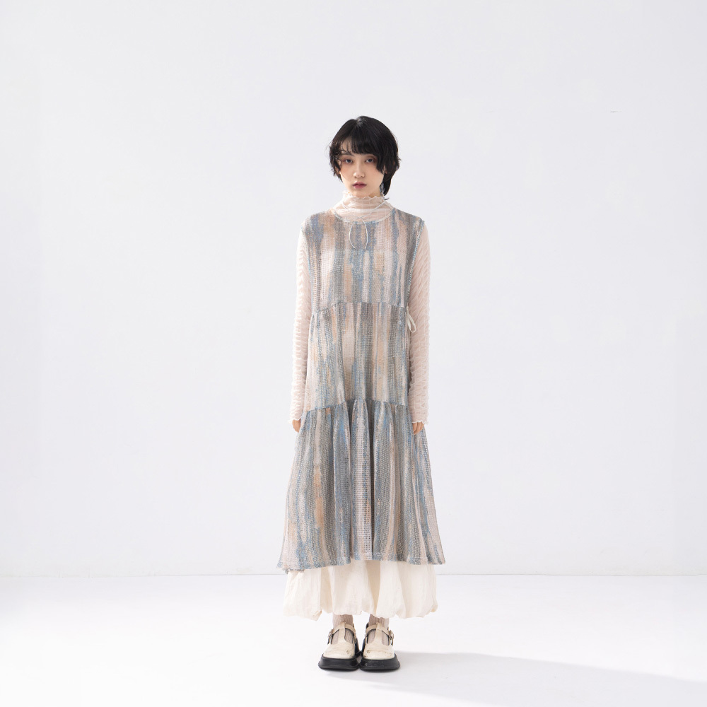 サイドリボンニットジレ 