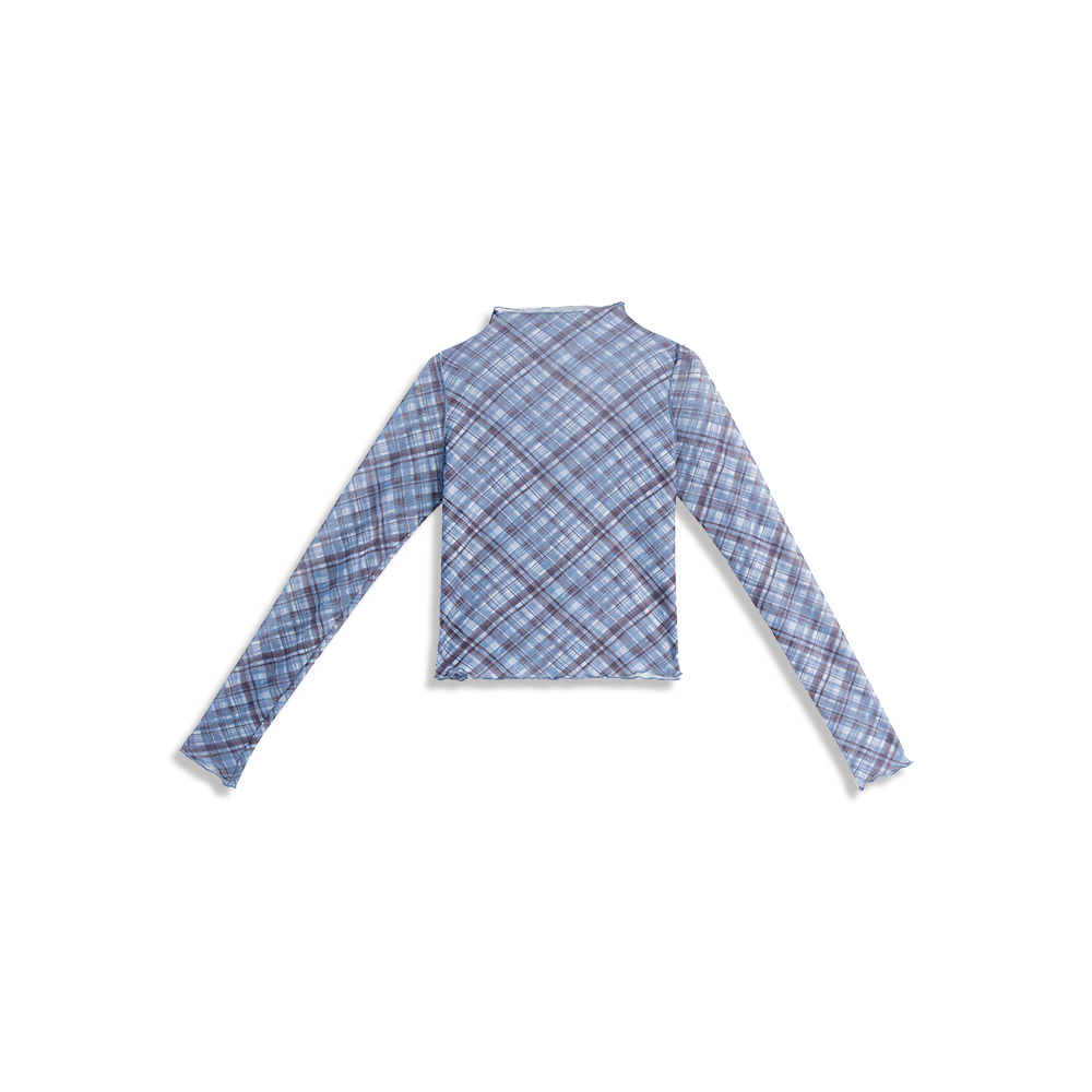 チェックフリルシアートップス