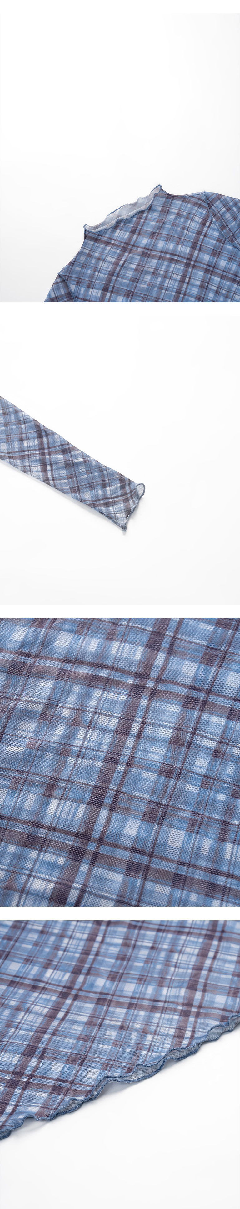 チェックフリルシアートップス