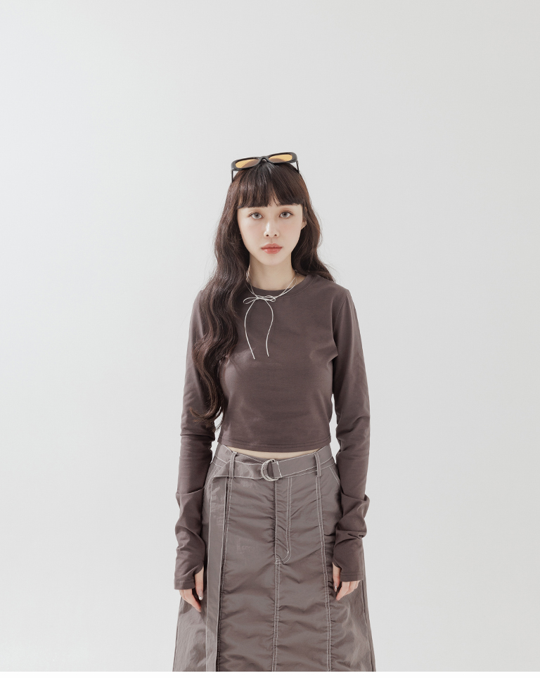 クロップド長袖トップス 3色展開