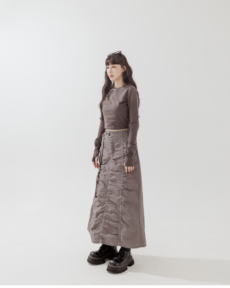 クロップド長袖トップス 3色展開