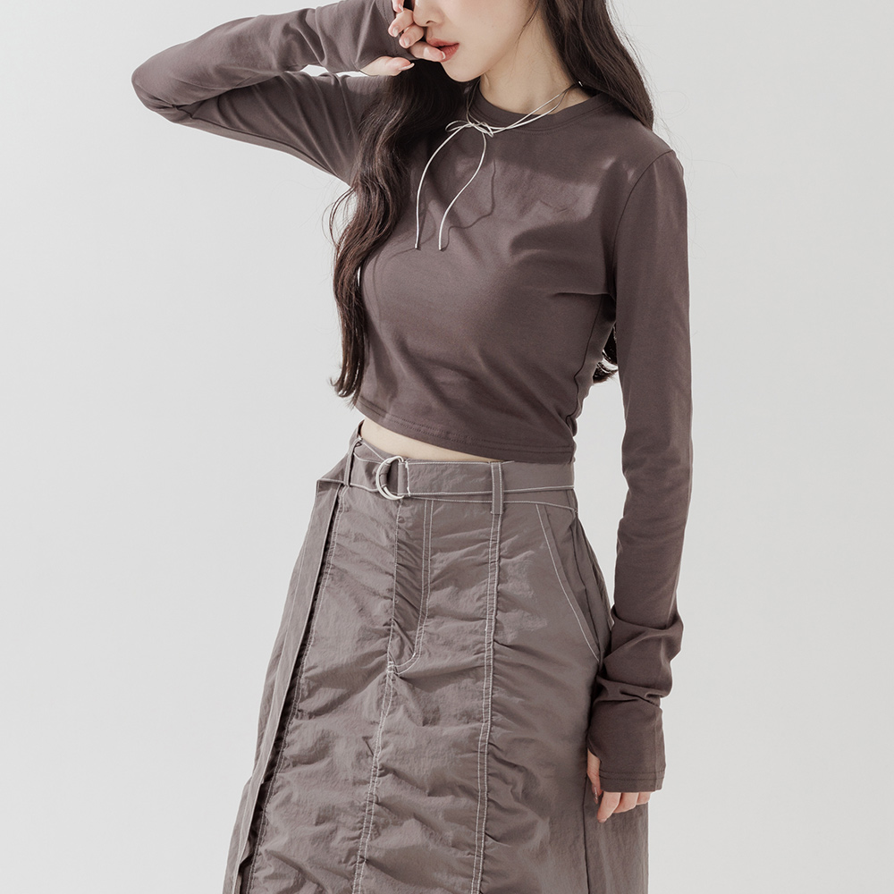 クロップド長袖トップス 3色展開