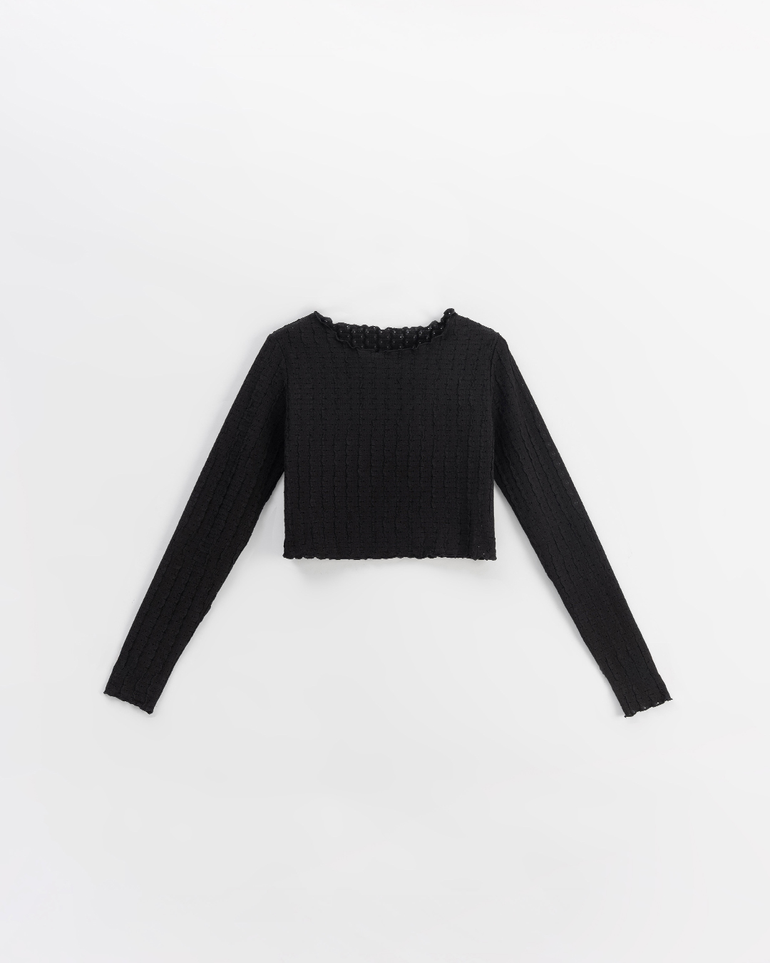 ウェーブリブフリルトップス 3色展開