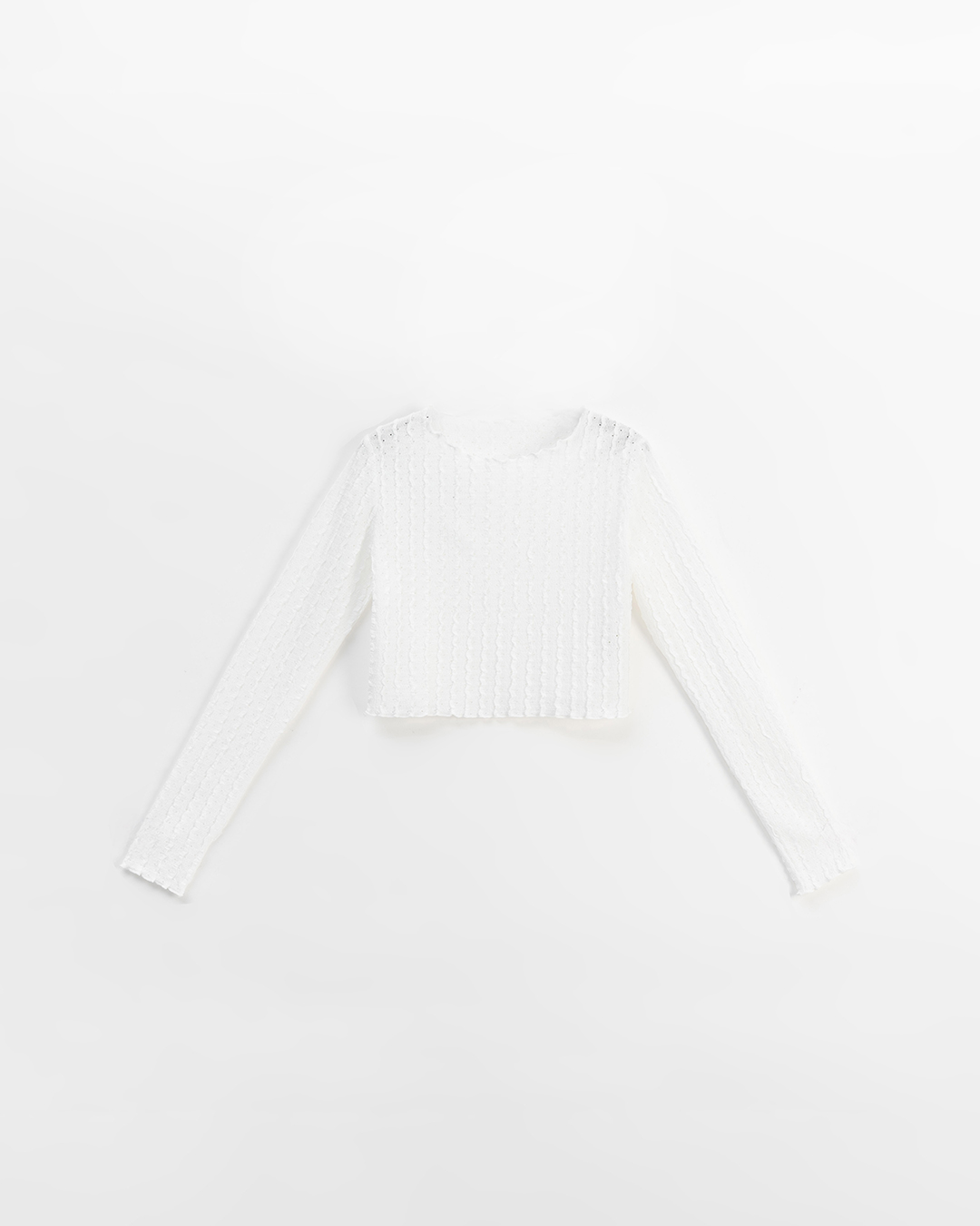 ウェーブリブフリルトップス 3色展開