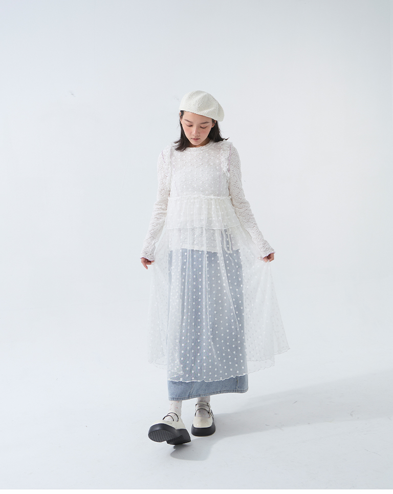 ジャカードドロストトップス 2色展開