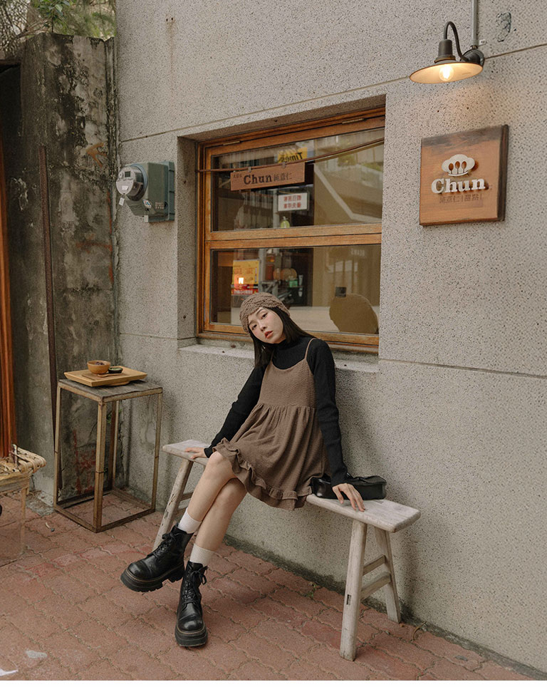 しわ感バックリボンベスト 3色展開