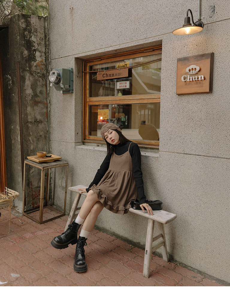 しわ感バックリボンベスト 3色展開