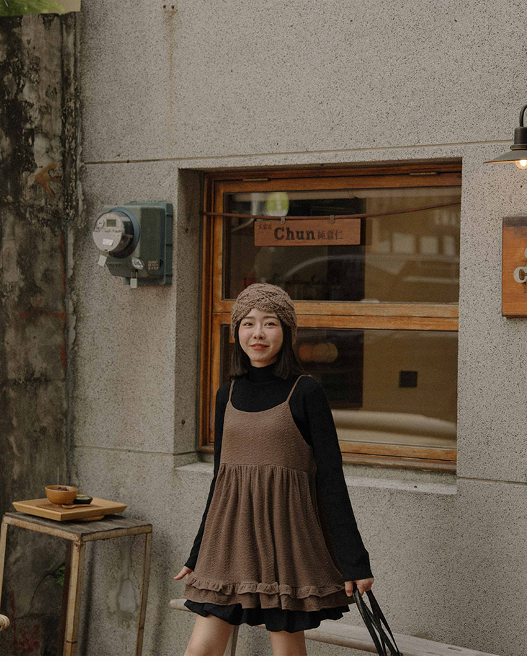 しわ感バックリボンベスト 3色展開