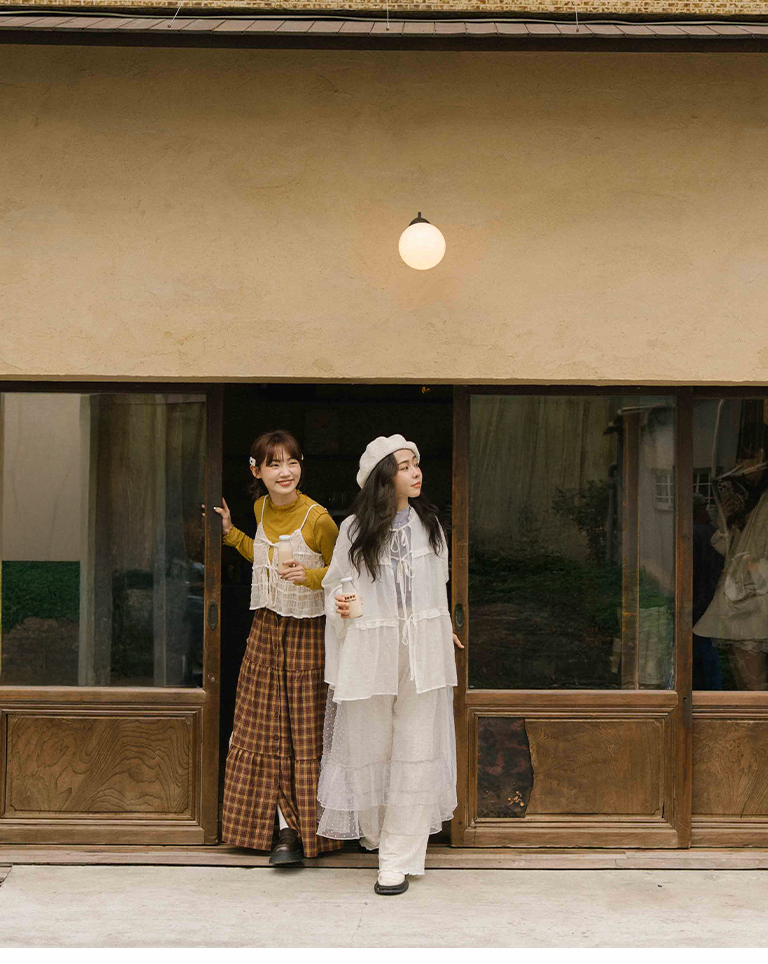 ドットシアーフリルタイジレ グレー