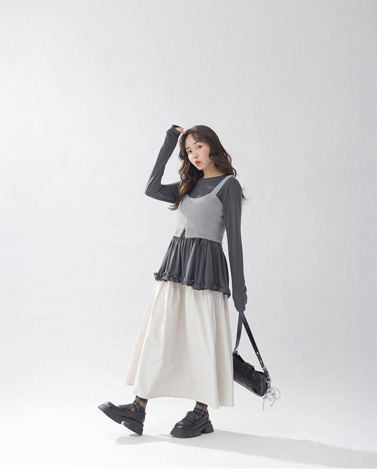 フリルヘムインナー　3色展開　