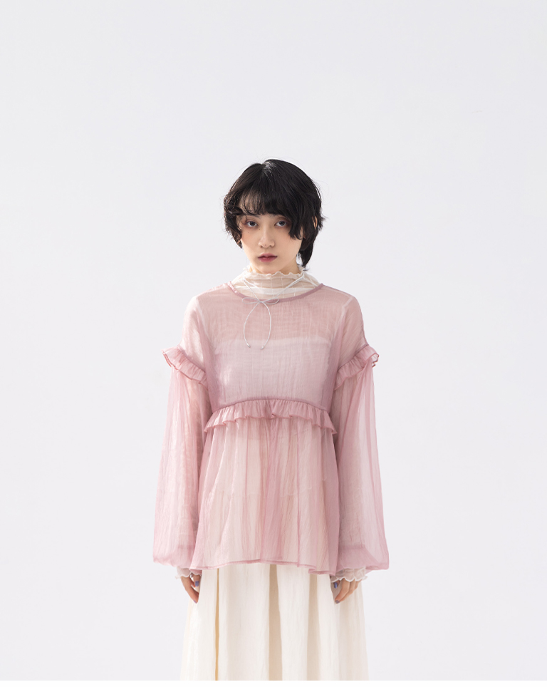 フリルシアーブラウス 2色展開