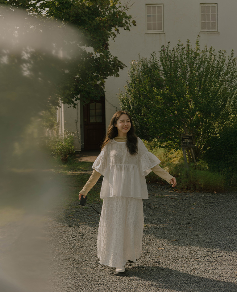 ツヤ感ジャガード2WAYブラウス 2色展開