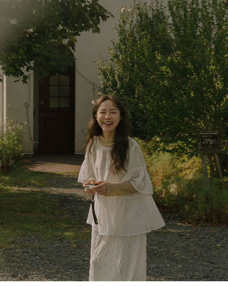 ツヤ感ジャガード2WAYブラウス 2色展開