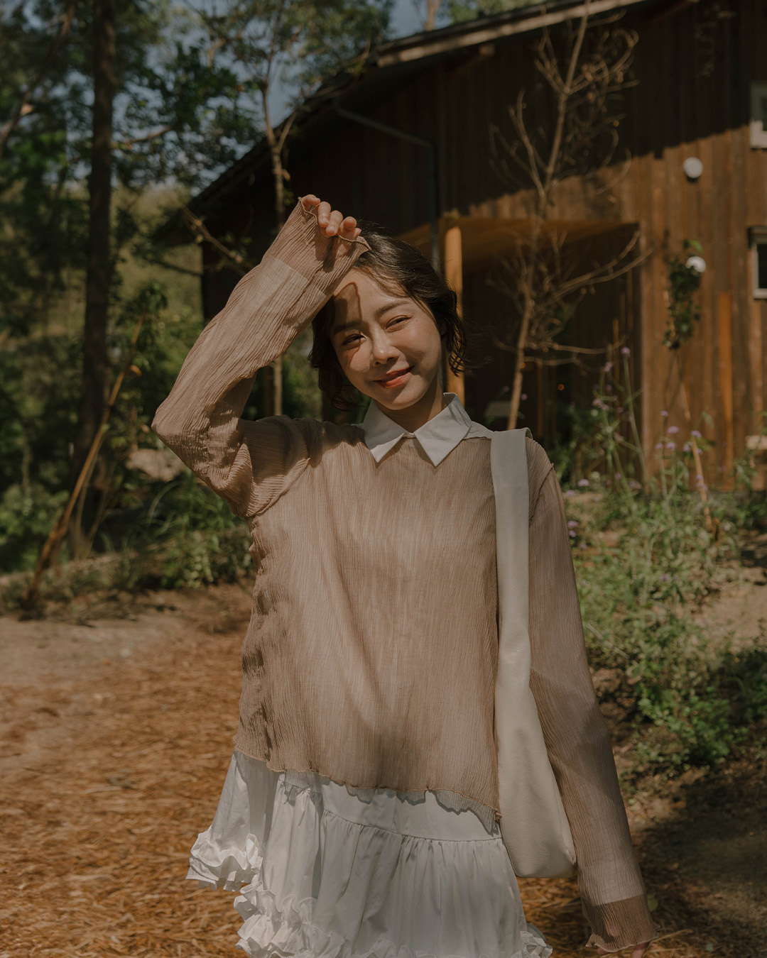 シワ感フリルシアートップス 3色展開