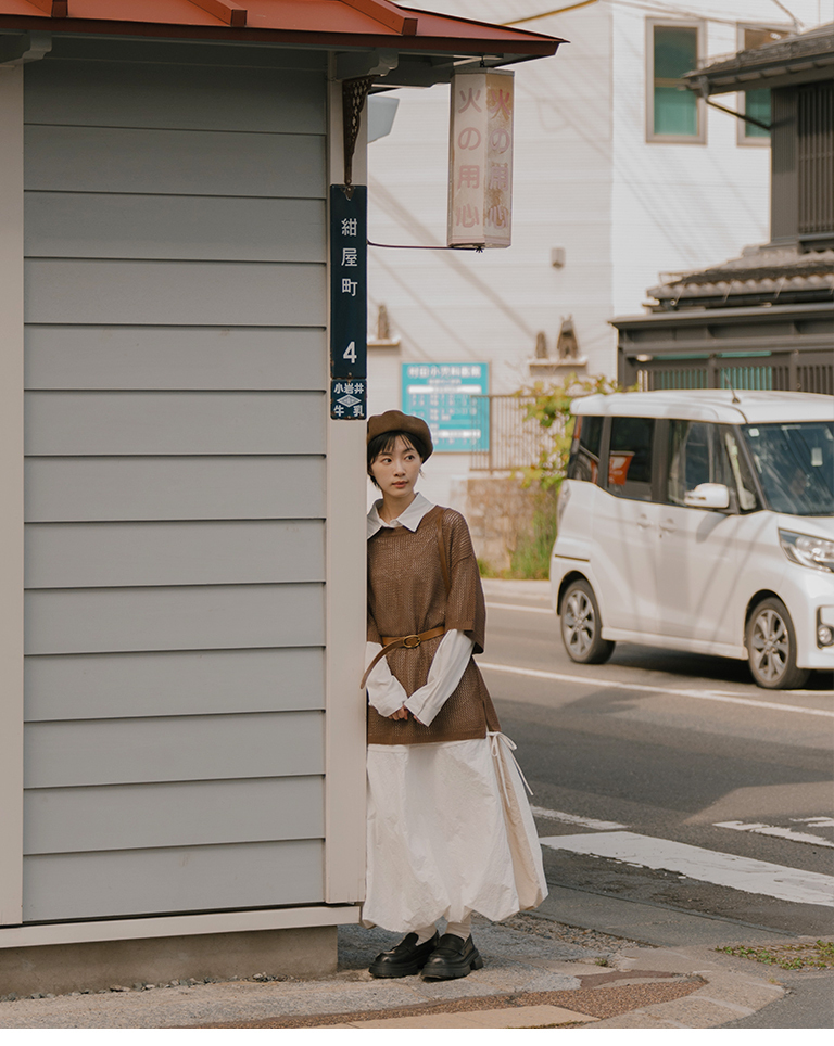 メッシュニットゆったりトップス 3色展開