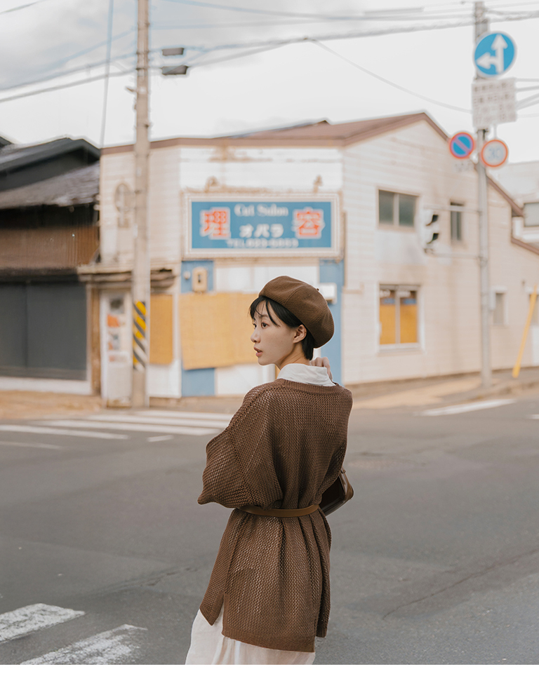 メッシュニットゆったりトップス 3色展開