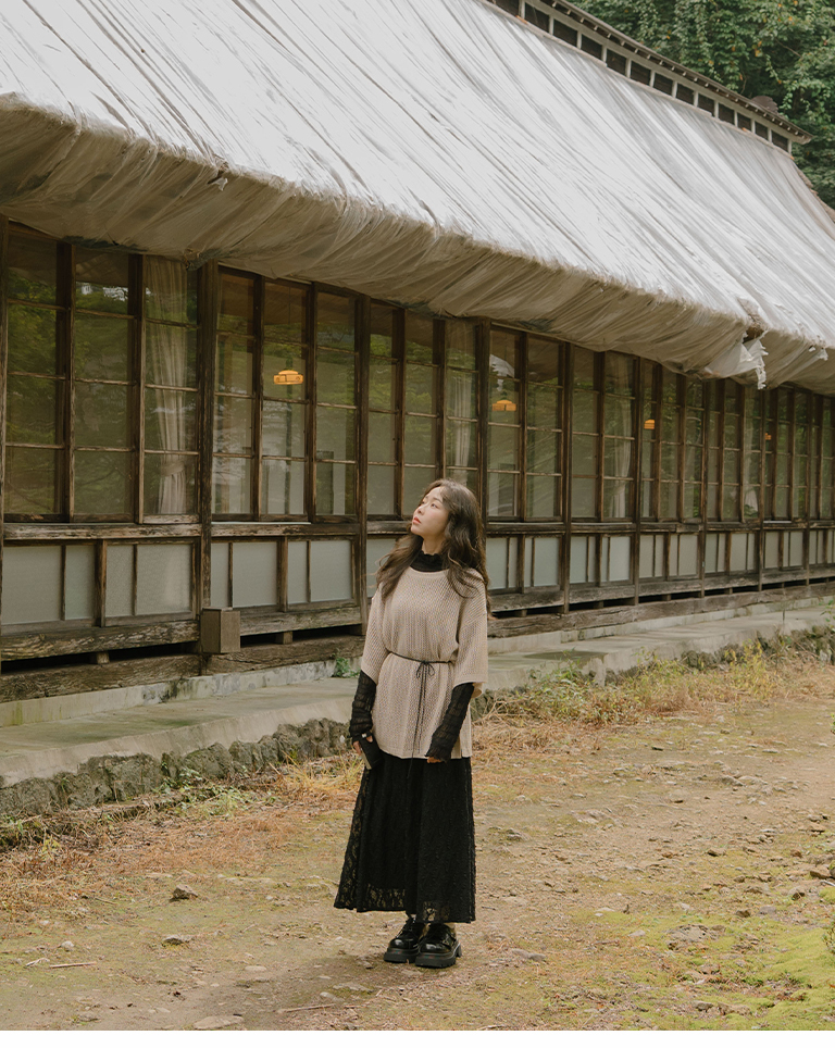 メッシュニットゆったりトップス 3色展開