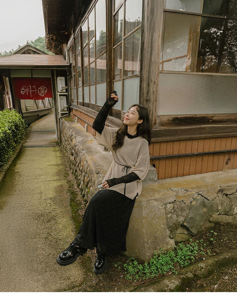 メッシュニットゆったりトップス 3色展開