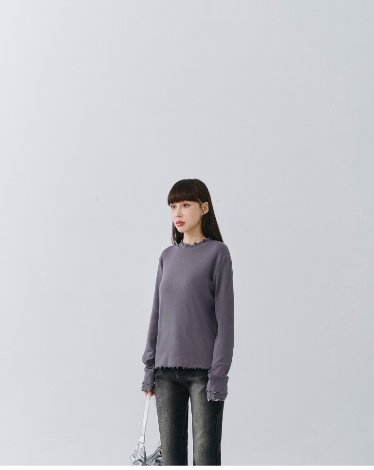 ダブルフリルリネックトップス 6色展開