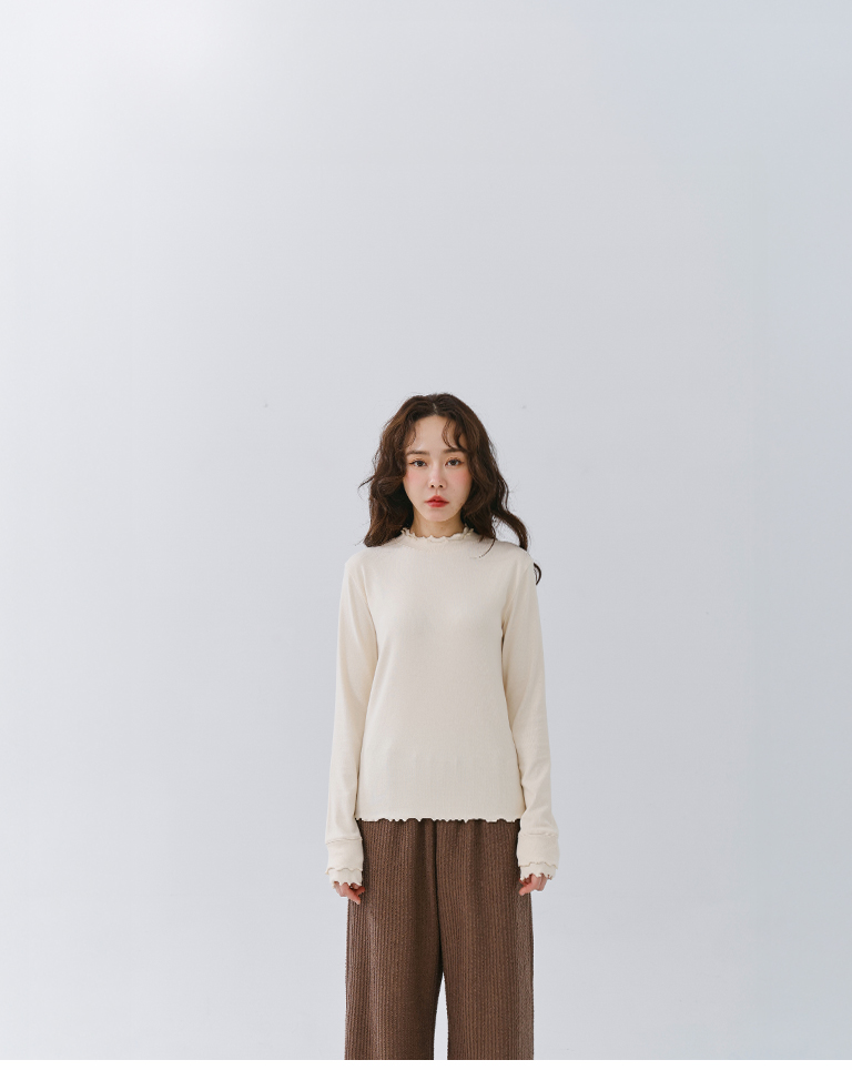 ダブルフリルリネックトップス 6色展開