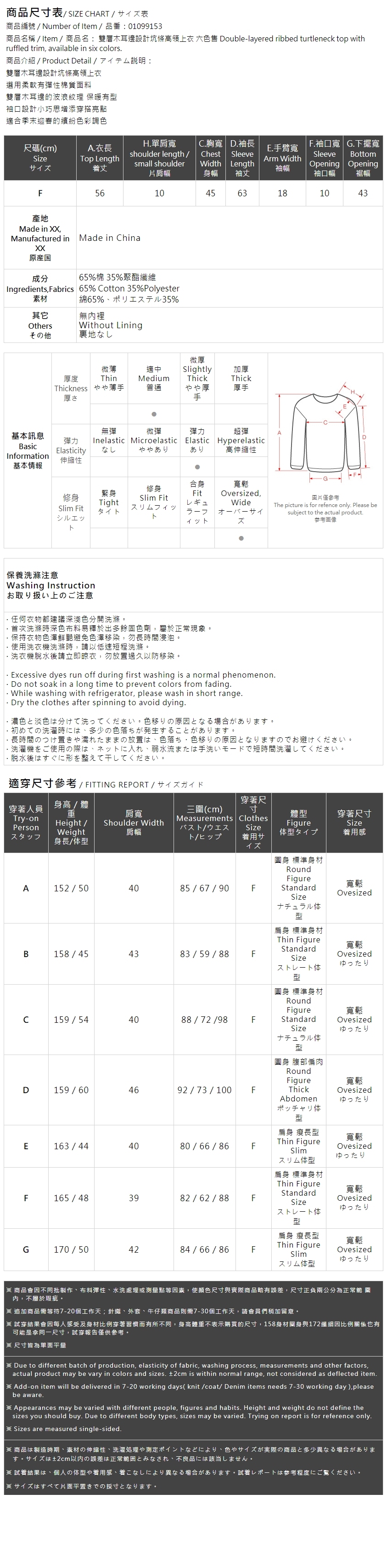 ダブルフリルリネックトップス 6色展開