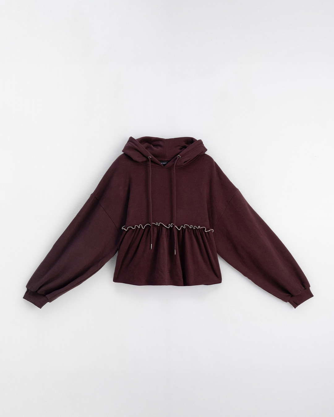 配色フリル切替パーカー 2色展開