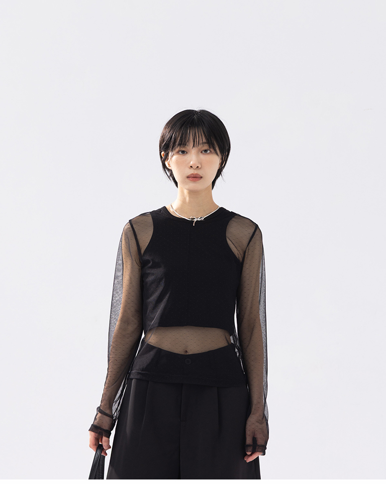 ドットシアーブラウス 3色展開