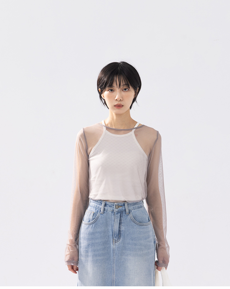 ドットシアーブラウス 3色展開