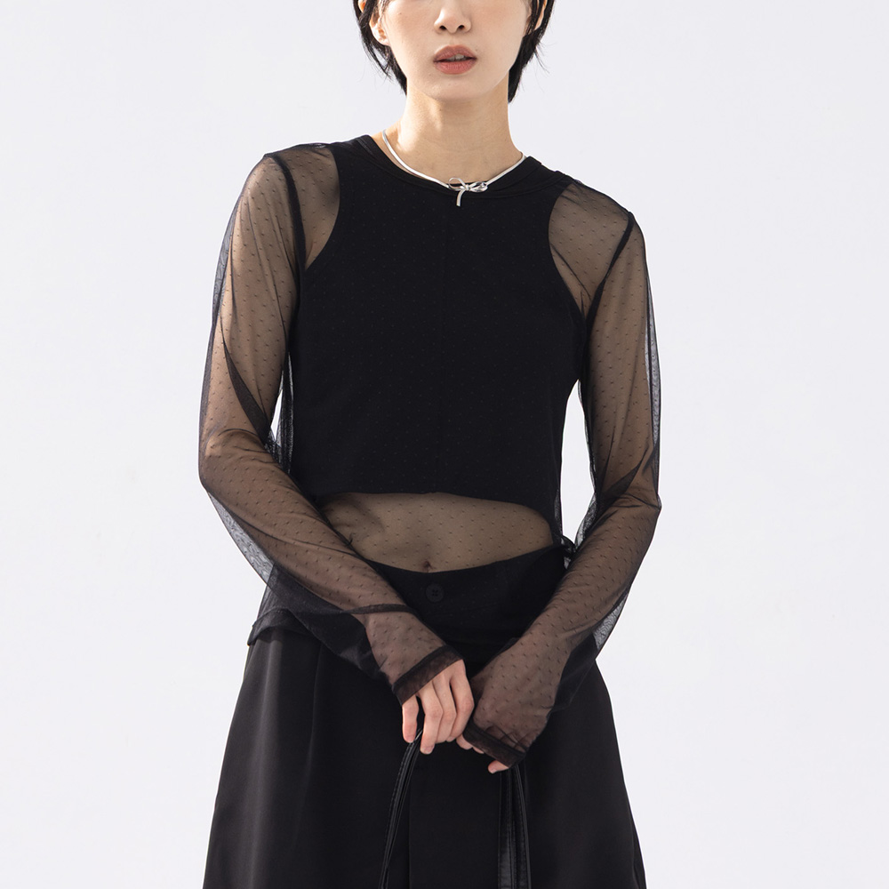 ドットシアーブラウス 3色展開