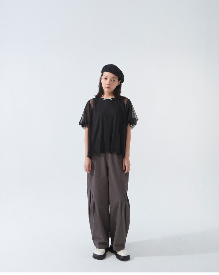 チュールレイヤードトップス - 3色展開