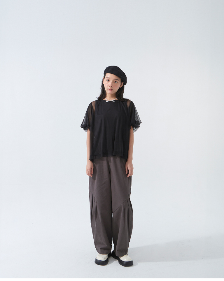 チュールレイヤードトップス - 3色展開