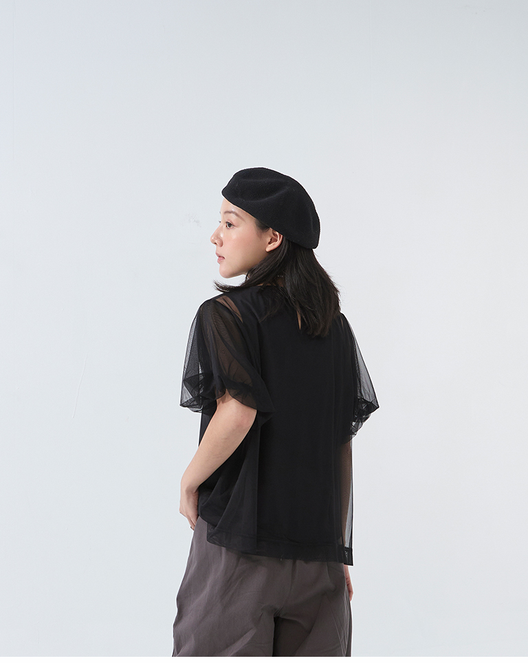 チュールレイヤードトップス - 3色展開