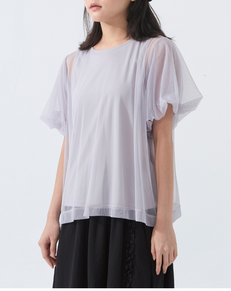 チュールレイヤードトップス - 3色展開