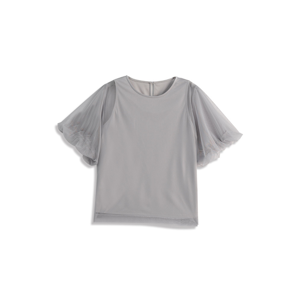 チュールレイヤードトップス - 3色展開